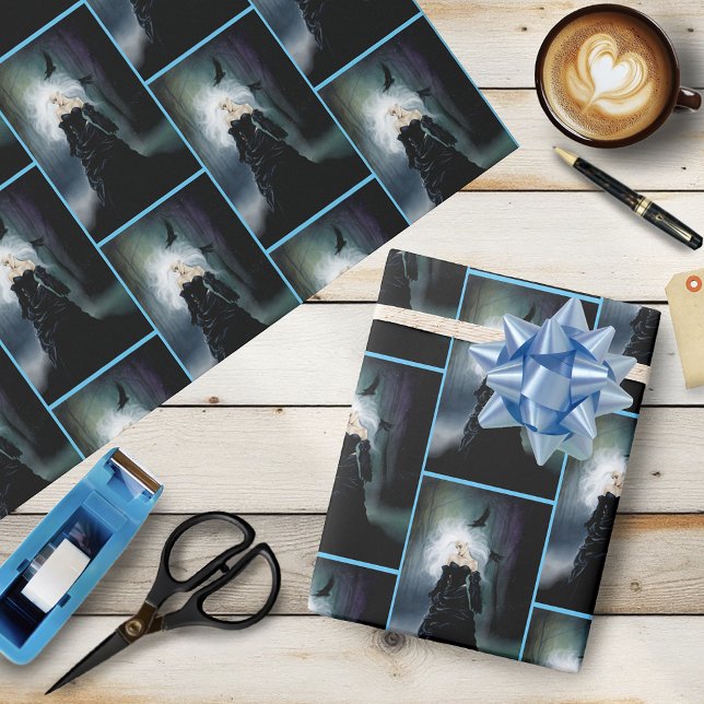 Papel De Regalo Gótica mujer negra del bosque Ravens (Subido por el creador)