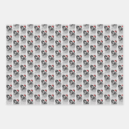 Papel de regalo gótico de Navidad libresco amante