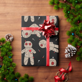 Papel De Regalo Gótico espeluznante Voodoo Dolls Halloween