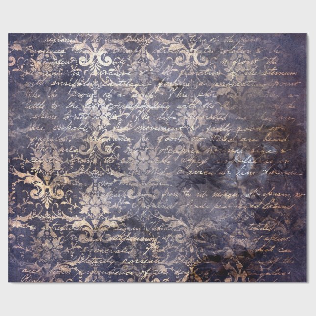Papel De Regalo Gótico Grunge Índigo  (Superficie plana)