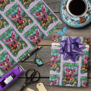 Papel De Regalo Gótico Morado Morado Rojo Mushroom Gótico