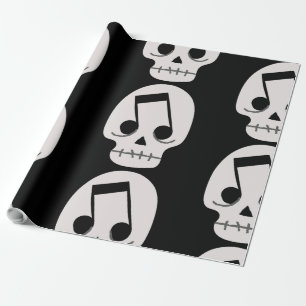 Papel De Regalo gótico nota de música vista cráneo