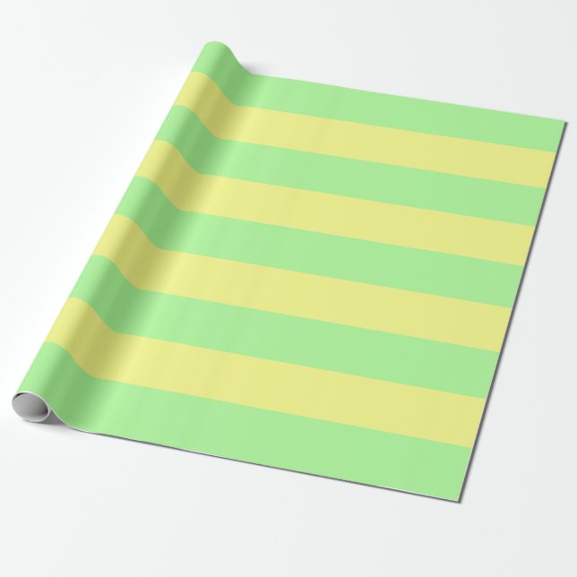 Papel De Regalo Gótico Pastel Estripas Aweradas Verdes y Amarillas (Desenrollado)