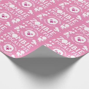Papel De Regalo Gótico Pastel Rosa Zombie Apocalipsis Personalizad