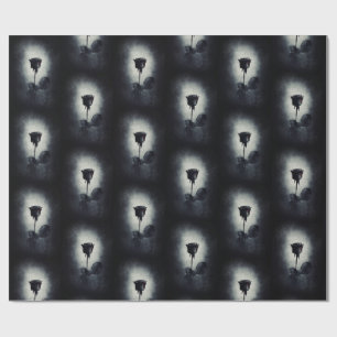 Papel De Regalo Gótico Rosa negro goteo sangre Patrón macabro