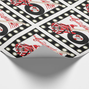 Papel De Regalo Grabación de guitarra y notas de música con borde 