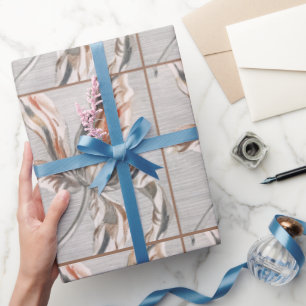 Papel De Regalo Grabado Antiguo de Flor de Tulipán Elegante con Ra