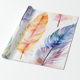 Papel De Regalo Gracia de Feathered: Elegancia acuarela