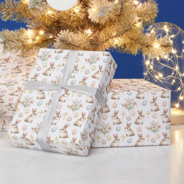 Papel De Regalo Gracia Dorada – Conejo de Pascua en Acuarela sin C