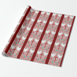 Papel De Regalo "Gracia Roja: Diseño del Frente Cristiano Inspirad