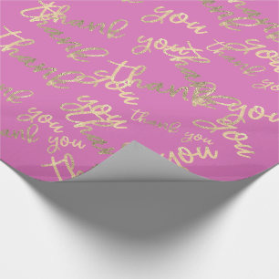 Papel De Regalo Gracias a Pink Kraft Gold Boda Birday