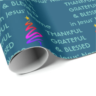 Papel De Regalo GRACIAS AGRADECIDAS Nombre de Jesús NAVIDADES