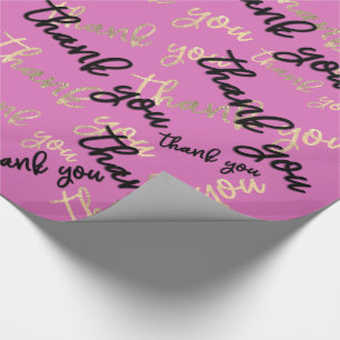 Papel De Regalo Gracias Black Gold Caligraphy Script