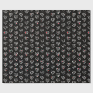 Papel De Regalo Gracias & corazón en 44 idiomas como patrón en for