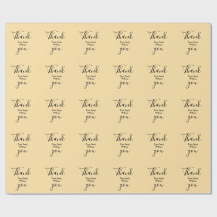 Papel De Regalo Gracias de agregar nombre pastel amarillo boho bod