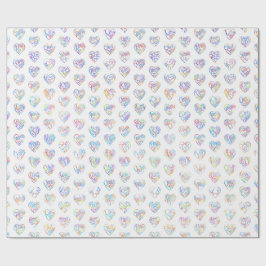Papel De Regalo Gracias en 44 idiomas como patrón de corazón en fo