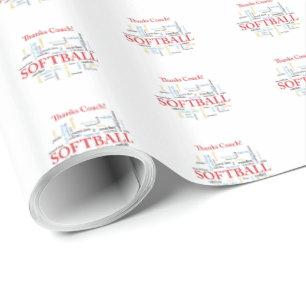 Papel De Regalo Gracias Entrenadora de Sóftbol Palabras del Grupo,