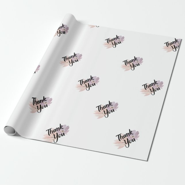 Papel De Regalo Gracias Favor Floral (Desenrollado)