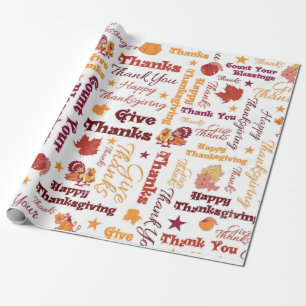 Papel De Regalo Gracias - Feliz Día de Acción de Gracias