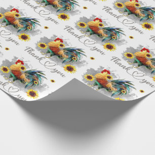 Papel De Regalo Gracias galán acuardonado con girasoles