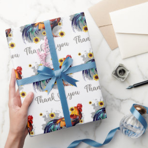 Papel De Regalo Gracias galán acuardonado con girasoles