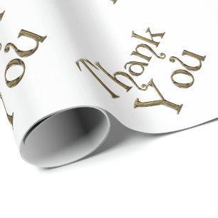 Papel De Regalo Gracias, Golden Typography Text Elegant