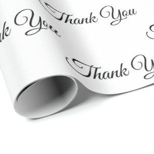 Papel De Regalo Gracias, gracias elegante y clásico regalo blanco 