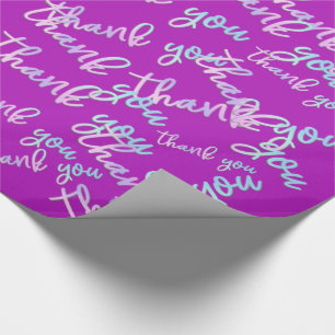 Papel De Regalo Gracias, Holograph Script Mermaid Pink Fuchsia