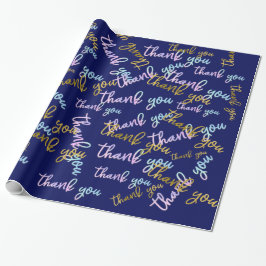 Papel De Regalo Gracias, Holograph Script Mermaid Pink Gold Navy