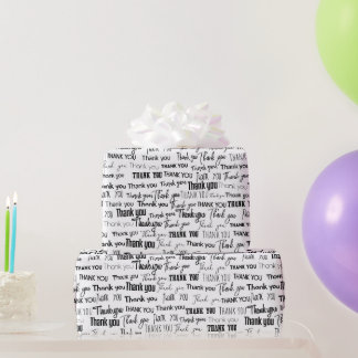 Papel De Regalo Gracias la palabra más grande negro y blanco_peque