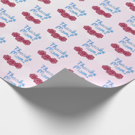 Papel De Regalo Gracias mamá con flores de clavel por el Día de la