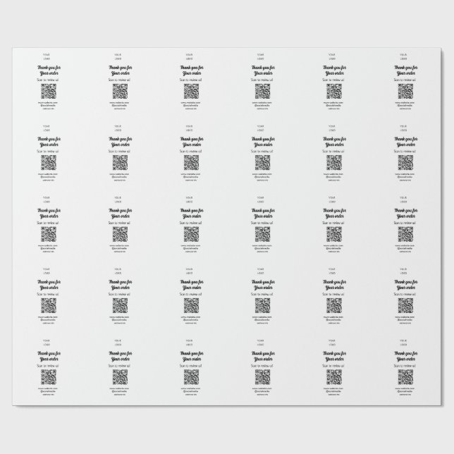 Papel De Regalo Gracias por el escaneo de pedidos Revisar el logot (Superficie plana)