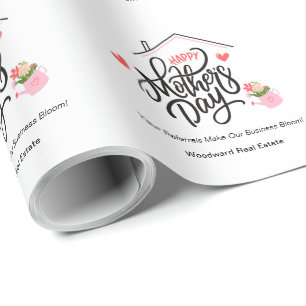 Papel De Regalo Gracias por su Cliente de Bienes Raíces   Feliz Dí