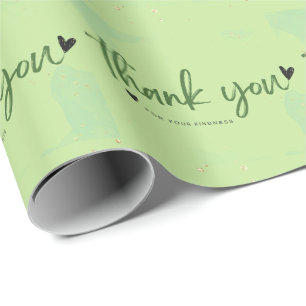 Papel De Regalo Gracias por tu amabilidad Regalo de acuarela verde
