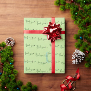 Papel De Regalo Gracias por tu amabilidad Regalo de acuarela verde