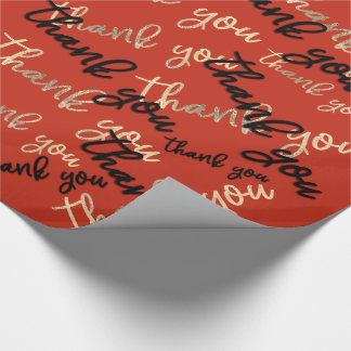 Papel De Regalo Gracias Real Naranja Gold Caligraphy Script