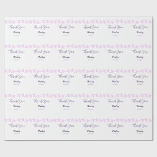 Papel De Regalo gracias rosa púrpura pastel boda nombre fecha lea