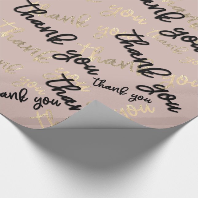 Papel De Regalo Gracias, Royal Ivory Gold Caligraphy Script Favor (Esquina)