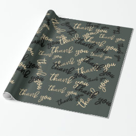 Papel De Regalo Gracias, Sage Green Gold Caligraphy Favor