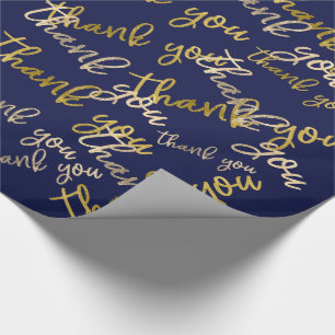 Papel De Regalo Gracias Script Mermaid Gold Wedding Favor Blue
