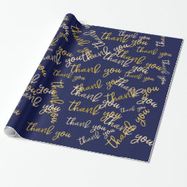 Papel De Regalo Gracias Script Mermaid Gold Wedding Favor Blue