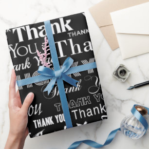 Papel De Regalo Gracias (sobre negro)