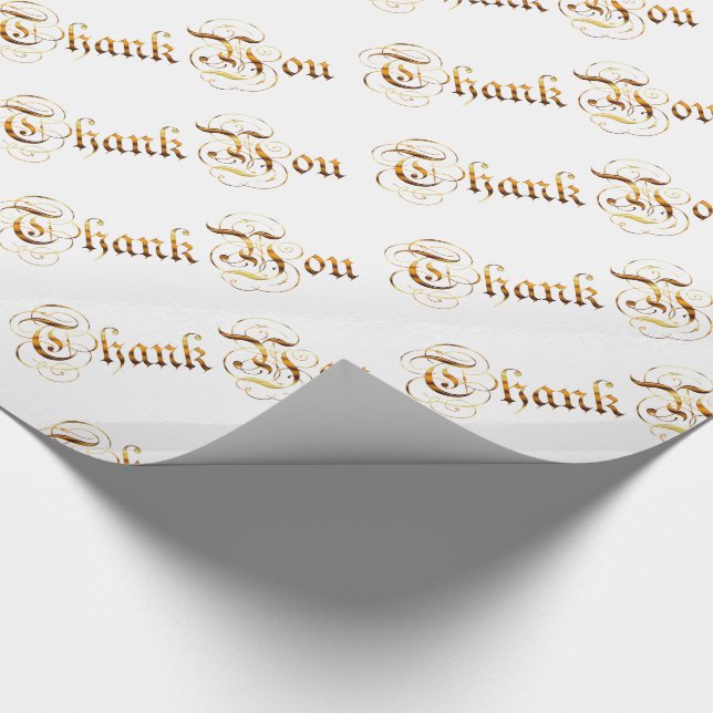 Papel De Regalo Gracias. texto de oro (Esquina)