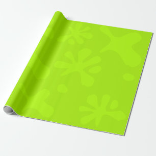 Papel De Regalo Graciosa pintura de neón verde salpicar niños jugu