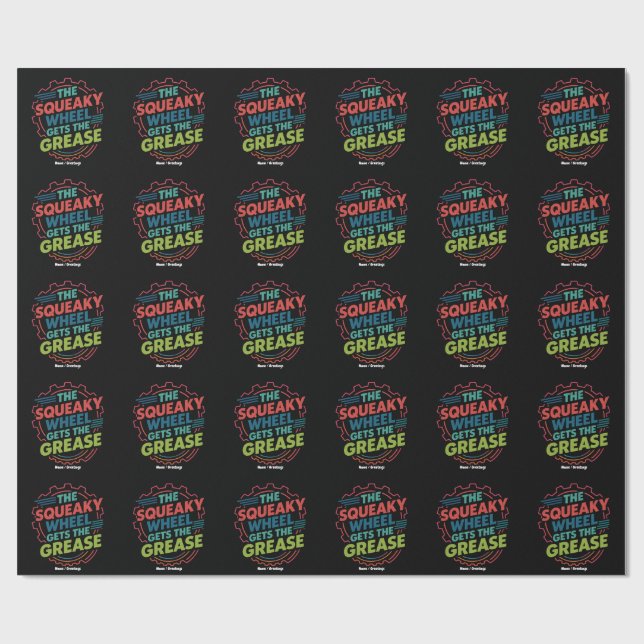 Papel De Regalo Graciosa rueda retro fastidiosa idiom recibe grasa (Superficie plana)