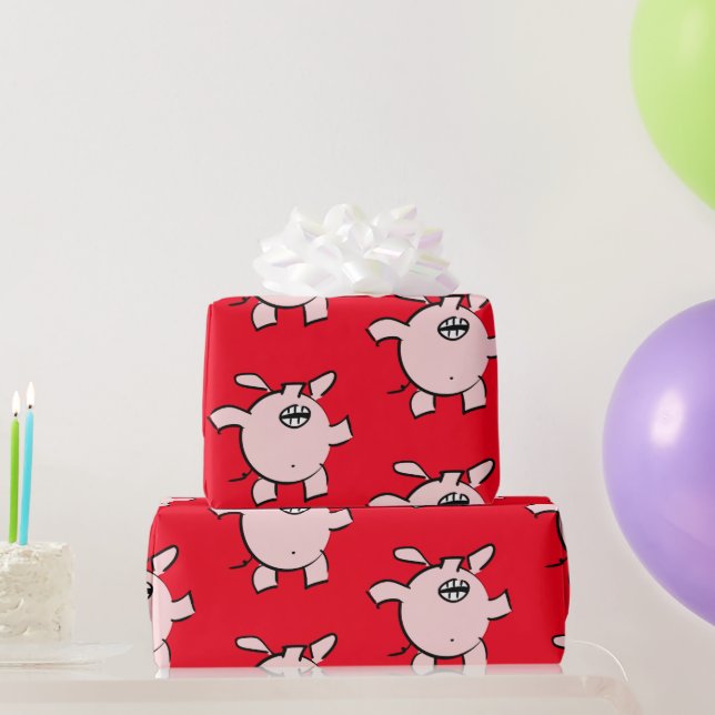 Papel De Regalo Gracioso 5 Personalizados Cerdo Ilustracion Elegir (Regalos de fiesta)