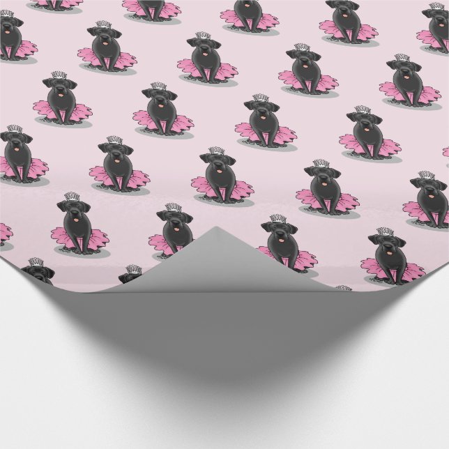 Papel De Regalo Gracioso ballet de perro Princesa Black Lab Recupe (Esquina)