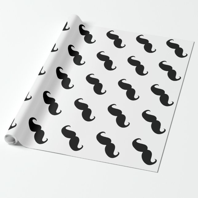 Papel De Regalo Gracioso bigote negro (Desenrollado)