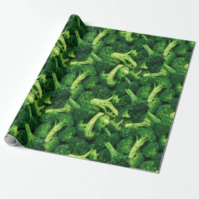 Papel De Regalo Gracioso, Broccoli Florets, Personalizado (Desenrollado)