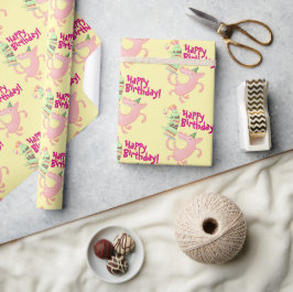 Papel De Regalo ¡Gracioso Cerdo Feliz Cumpleaños! Personalizado de